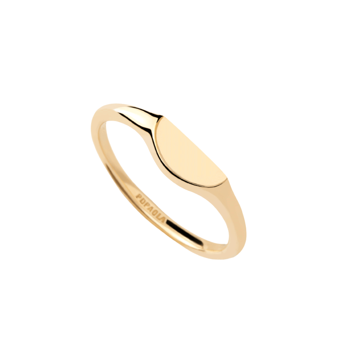PDPAOLA Gold Half Circle Mini Stamp Ring - MococoPDPAOLAAN01 - C48 - 128435511756672Rings