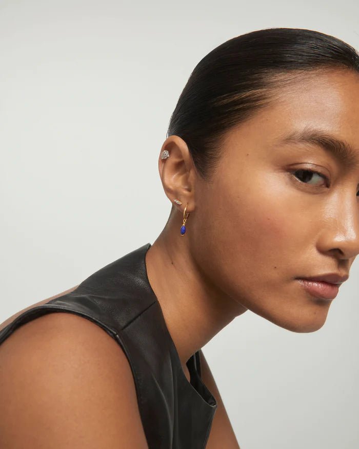 PDPAOLA Gold Lapis Lazuli Nomad Hoops - MococoPDPAOLAAR01 - A09 - U8435511747090Earrings
