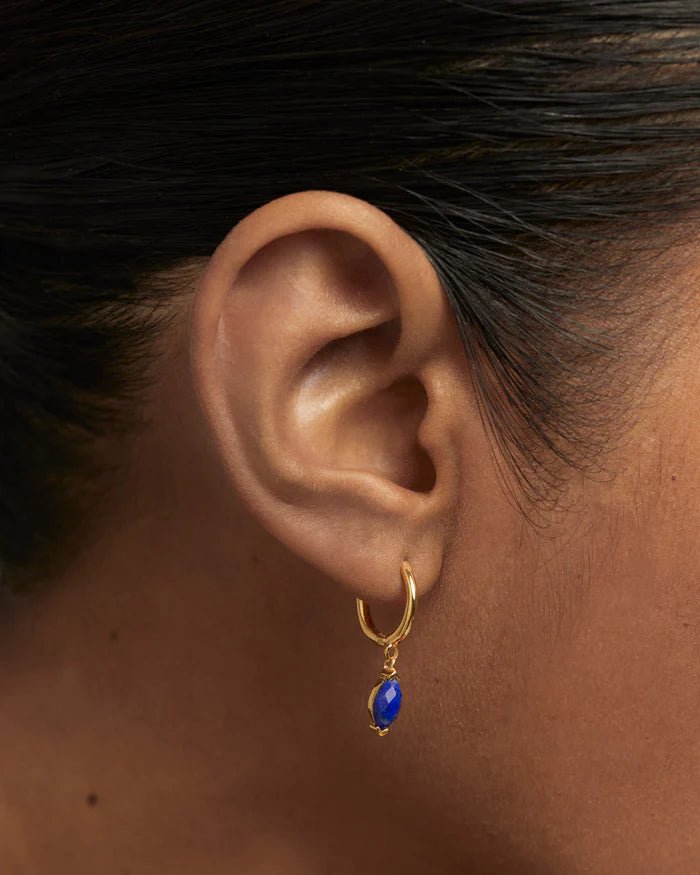 PDPAOLA Gold Lapis Lazuli Nomad Hoops - MococoPDPAOLAAR01 - A09 - U8435511747090Earrings