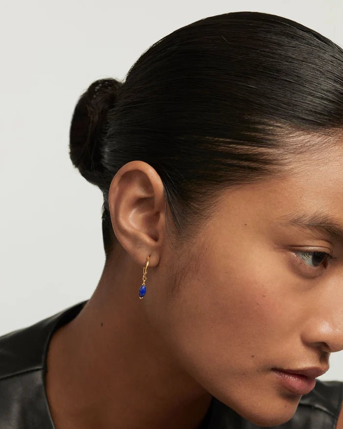PDPAOLA Gold Lapis Lazuli Nomad Hoops - MococoPDPAOLAAR01 - A09 - U8435511747090Earrings
