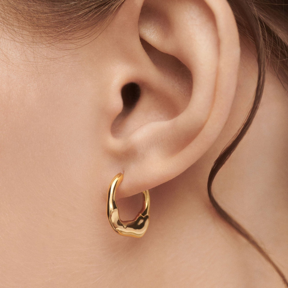 PDPAOLA Gold Mini Magma Hoop Earrings - MococoPDPAOLAAR01 - C27 - U8435511756733Earrings