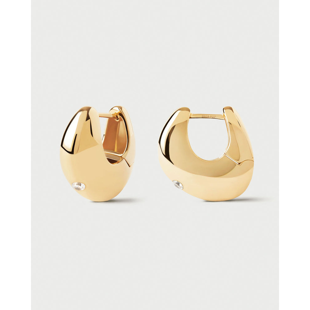 PDPAOLA Gold Wave Hoops Earrings Image 5
