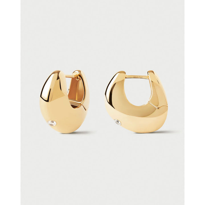 PDPAOLA Gold Wave Hoops Earrings Image 5