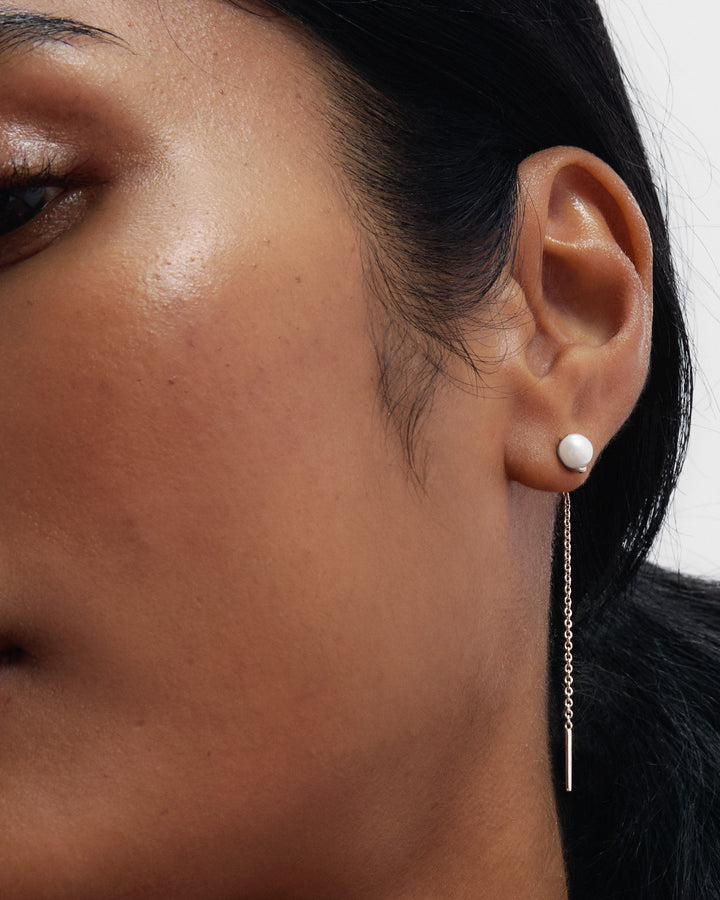 PDPAOLA Silver La Perla Lyra Pearl Drop Earrings - MococoPDPAOLAAR02-G57-UEarrings