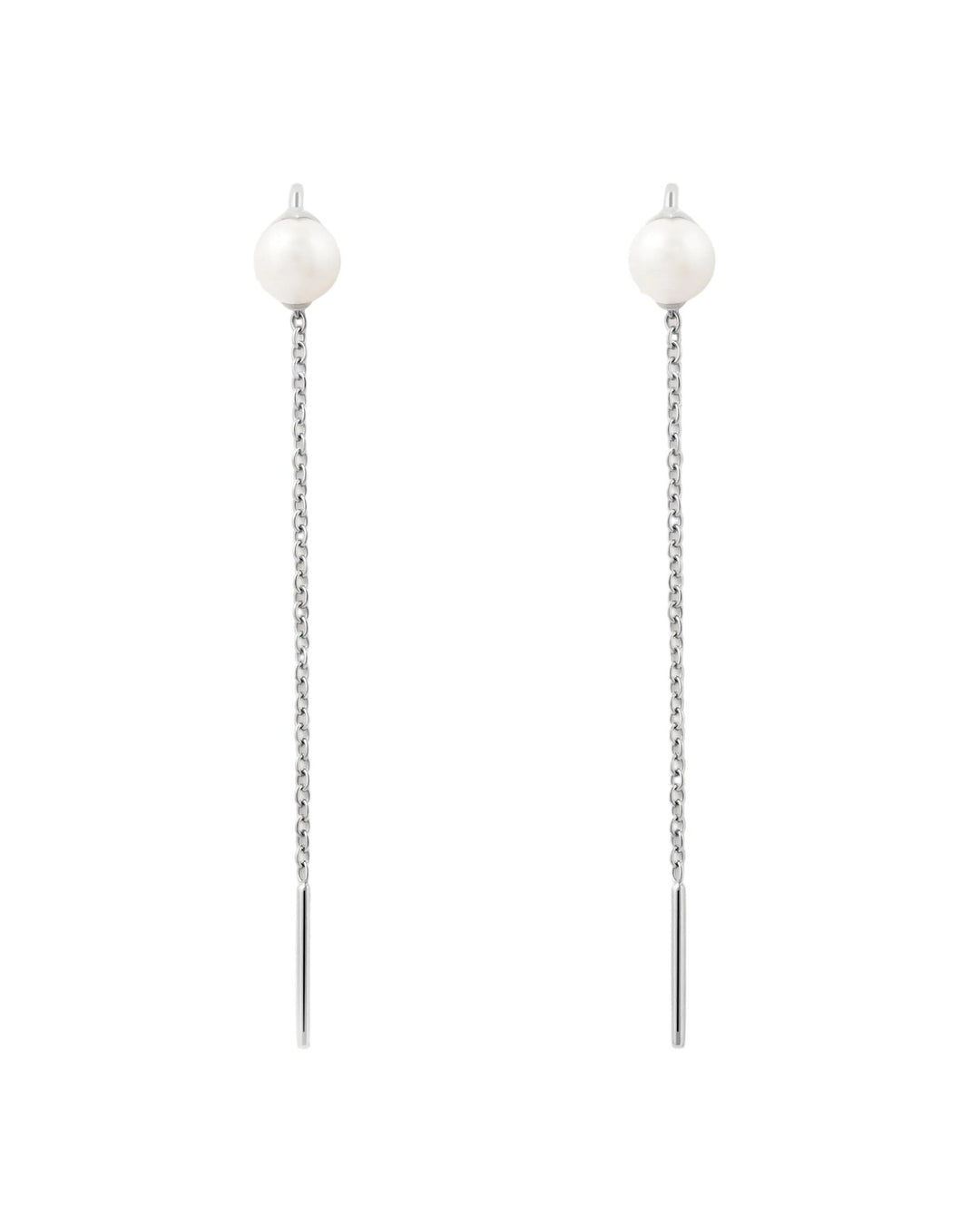 PDPAOLA Silver La Perla Lyra Pearl Drop Earrings - MococoPDPAOLAAR02-G57-UEarrings