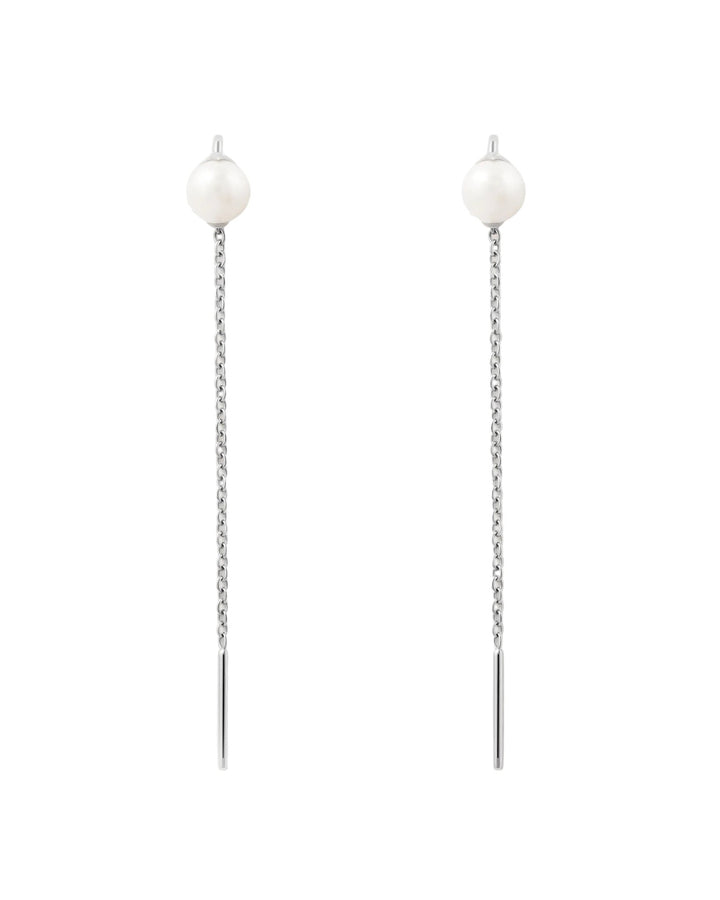 PDPAOLA Silver La Perla Lyra Pearl Drop Earrings - MococoPDPAOLAAR02-G57-UEarrings