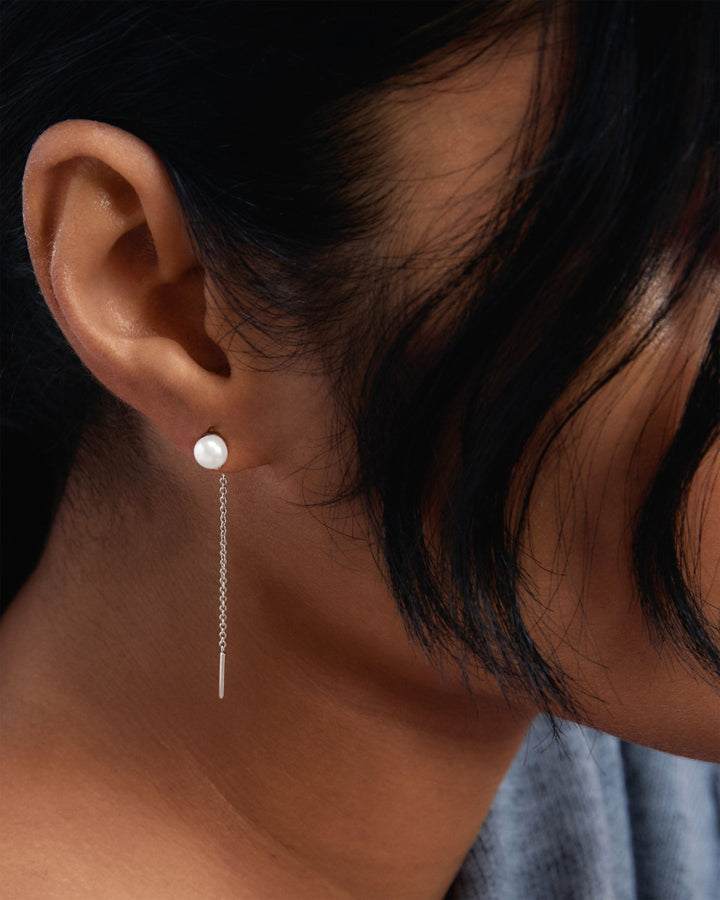 PDPAOLA Silver La Perla Lyra Pearl Drop Earrings - MococoPDPAOLAAR02-G57-UEarrings