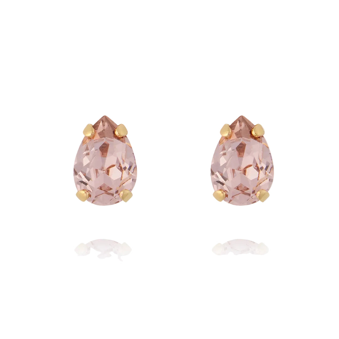 Caroline Svedbom Petite Drop Stud Earrings Vintage Rose 10x7mm