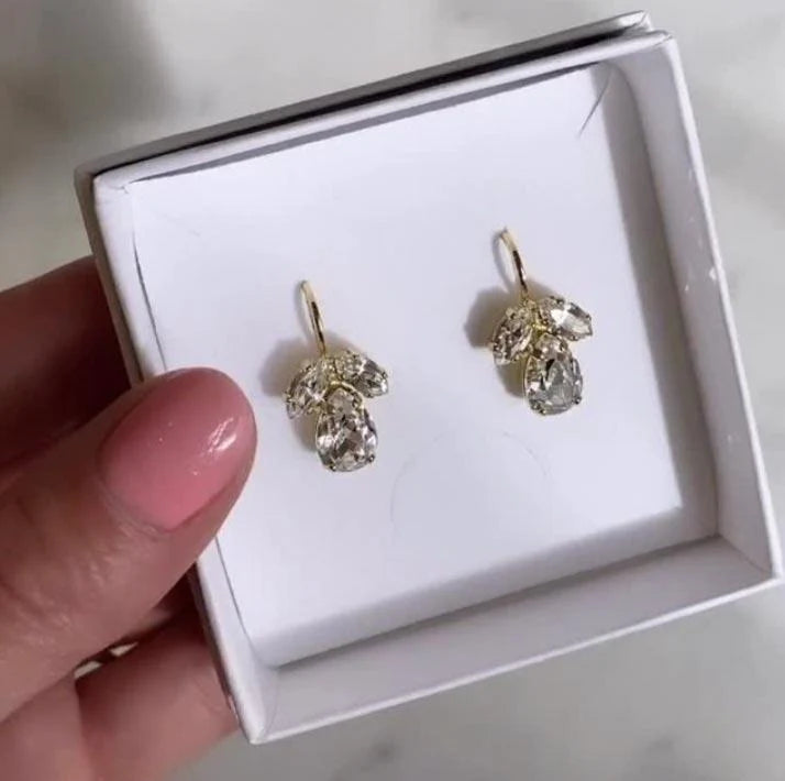 Caroline Svedbom Gold Petite Timo Crystal Earrings