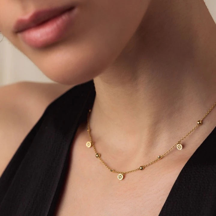 Astley Clarke Celestial Station Necklace - White Sapphire & Gold Vermeil/Sterling Silver