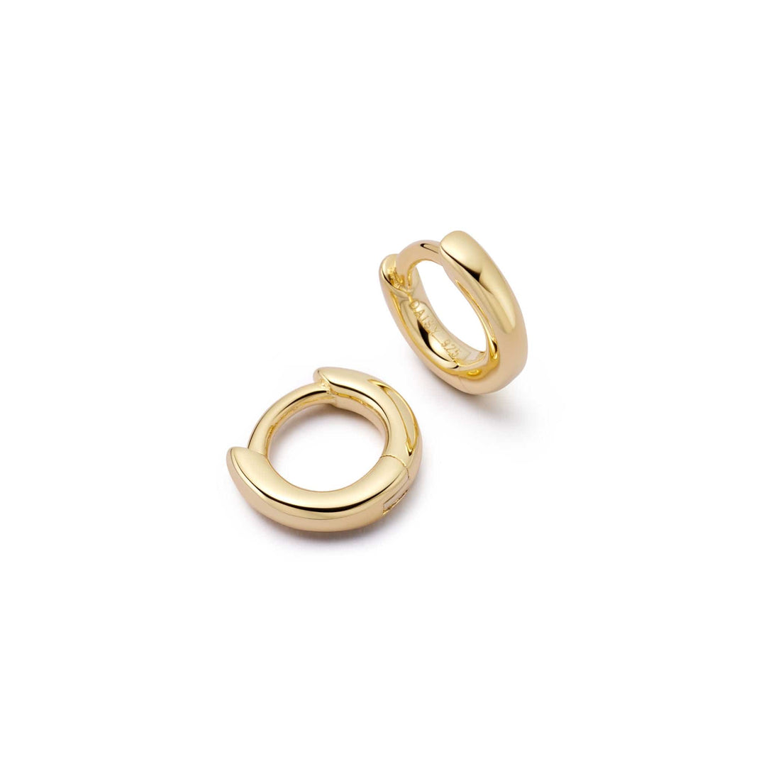 Polly Essential 18ct Gold Plate Huggie Earrings: Recycled Silver, Perfect Everyday Style