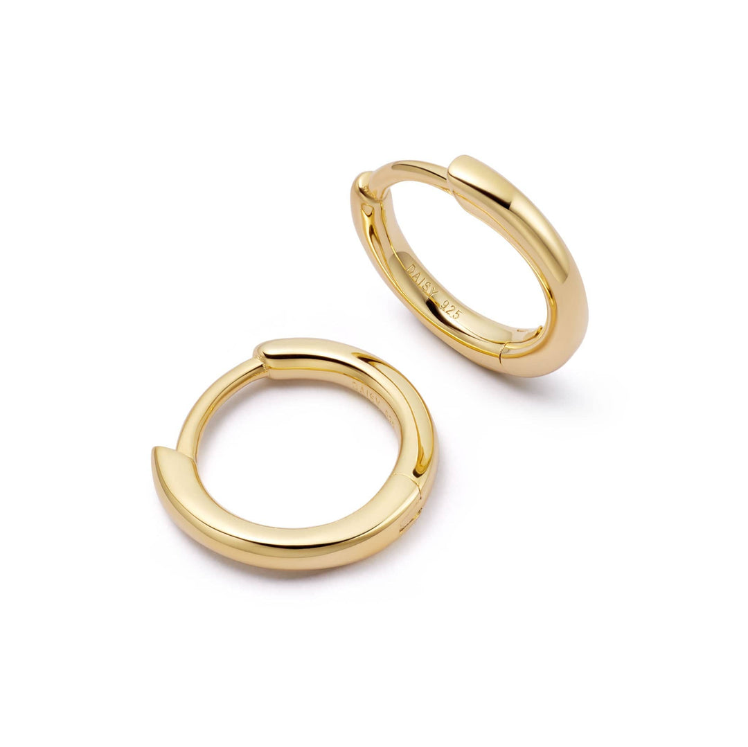 Polly Essential 18ct Gold Plate Huggie Earrings: Recycled Silver, Perfect Everyday Style