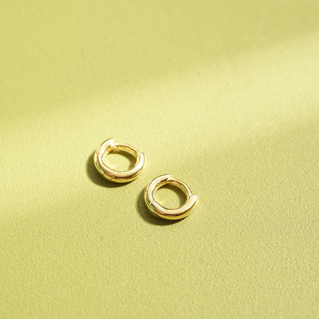 Polly Essential 18ct Gold Plate Huggie Earrings: Recycled Silver, Perfect Everyday Style