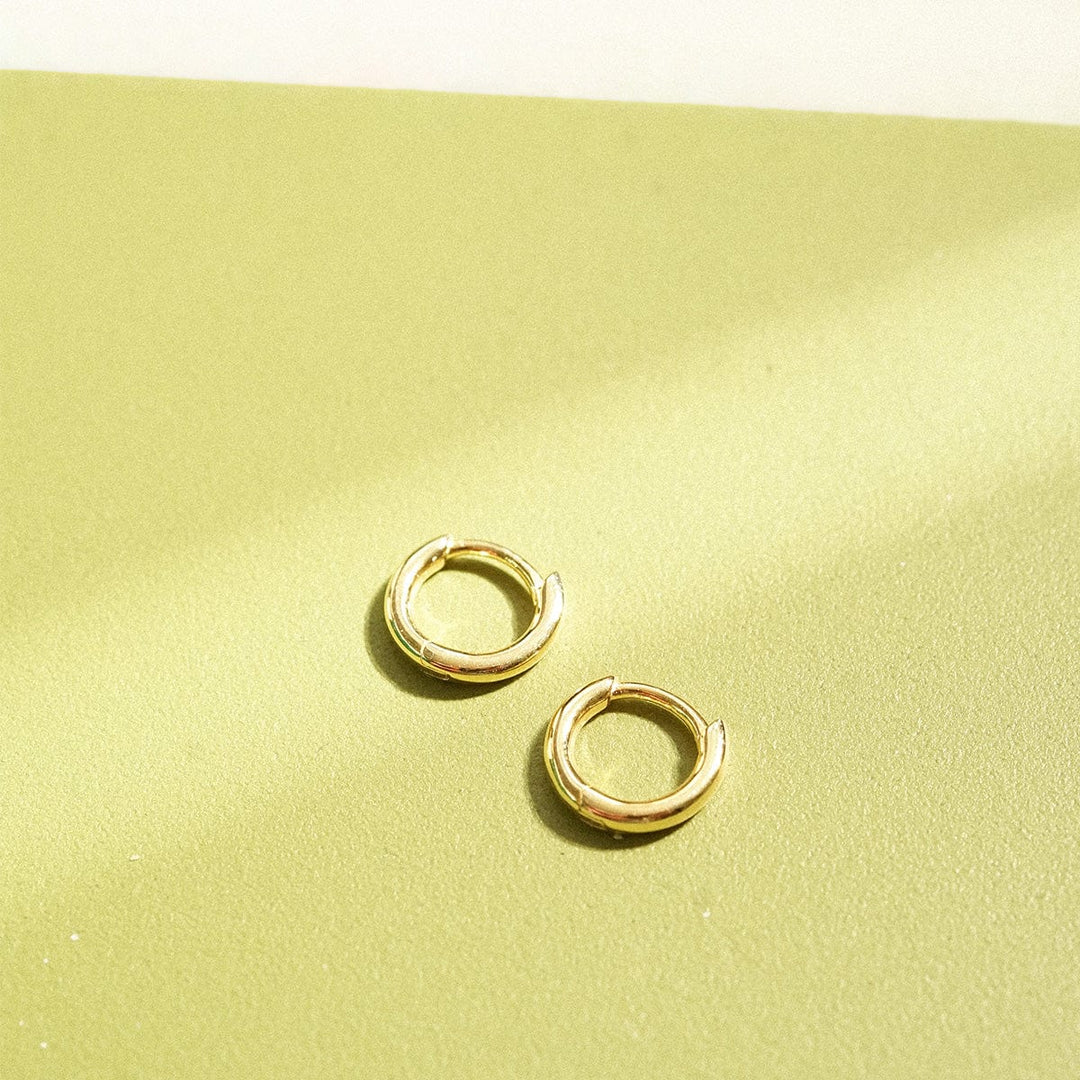 Polly Essential 18ct Gold Plate Huggie Earrings: Recycled Silver, Perfect Everyday Style