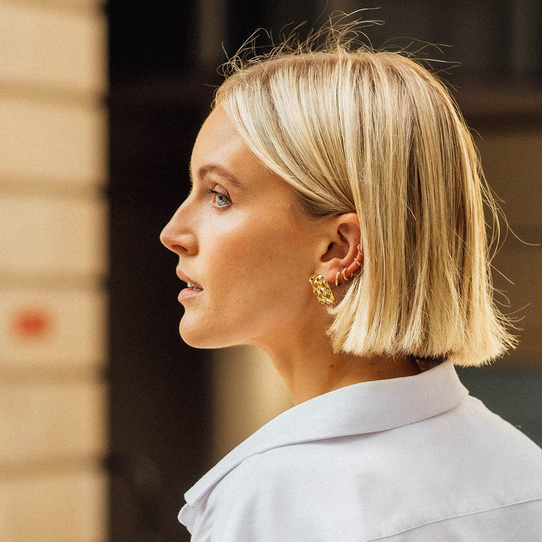 Polly Essential 18ct Gold Plate Huggie Earrings: Recycled Silver, Perfect Everyday Style