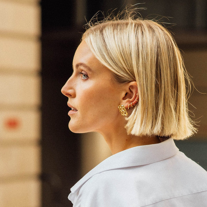 Polly Essential 18ct Gold Plate Huggie Earrings: Recycled Silver, Perfect Everyday Style