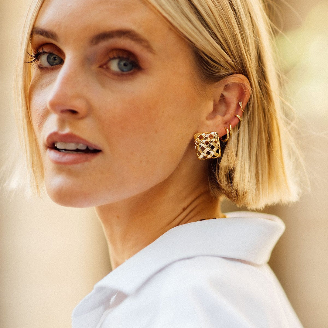 Polly Essential 18ct Gold Plate Huggie Earrings: Recycled Silver, Perfect Everyday Style