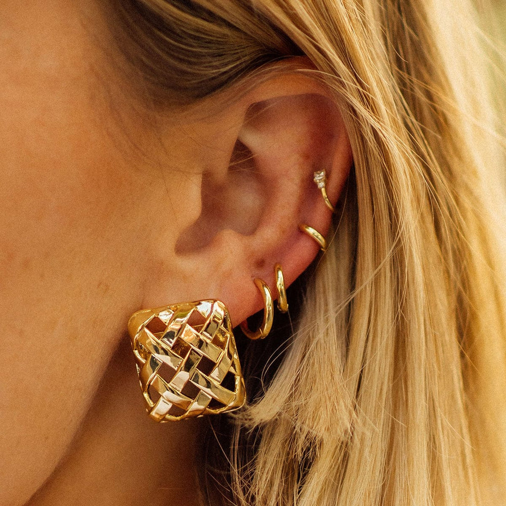 Polly Essential 18ct Gold Plate Huggie Earrings: Recycled Silver, Perfect Everyday Style