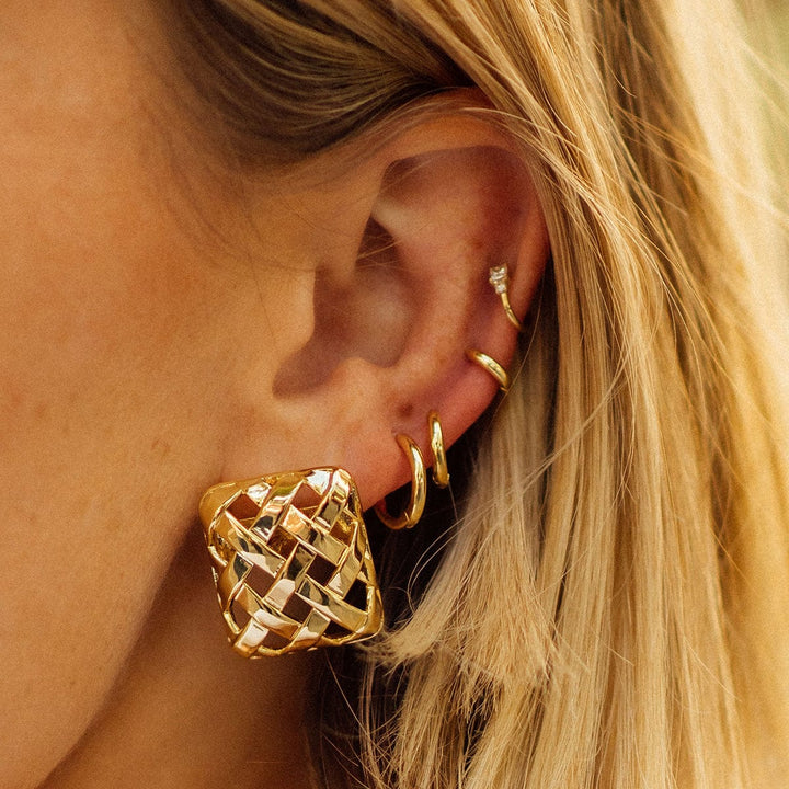 Polly Essential 18ct Gold Plate Huggie Earrings: Recycled Silver, Perfect Everyday Style