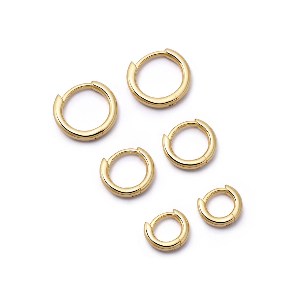 Luxurious Polly Essential 18ct Gold Plate Huggie Earring Stack Set