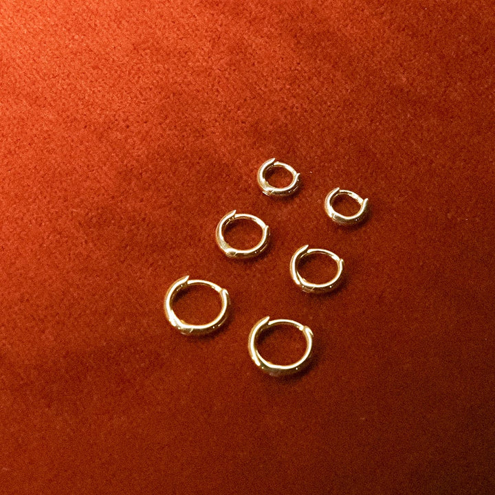 Luxurious Polly Essential 18ct Gold Plate Huggie Earring Stack Set