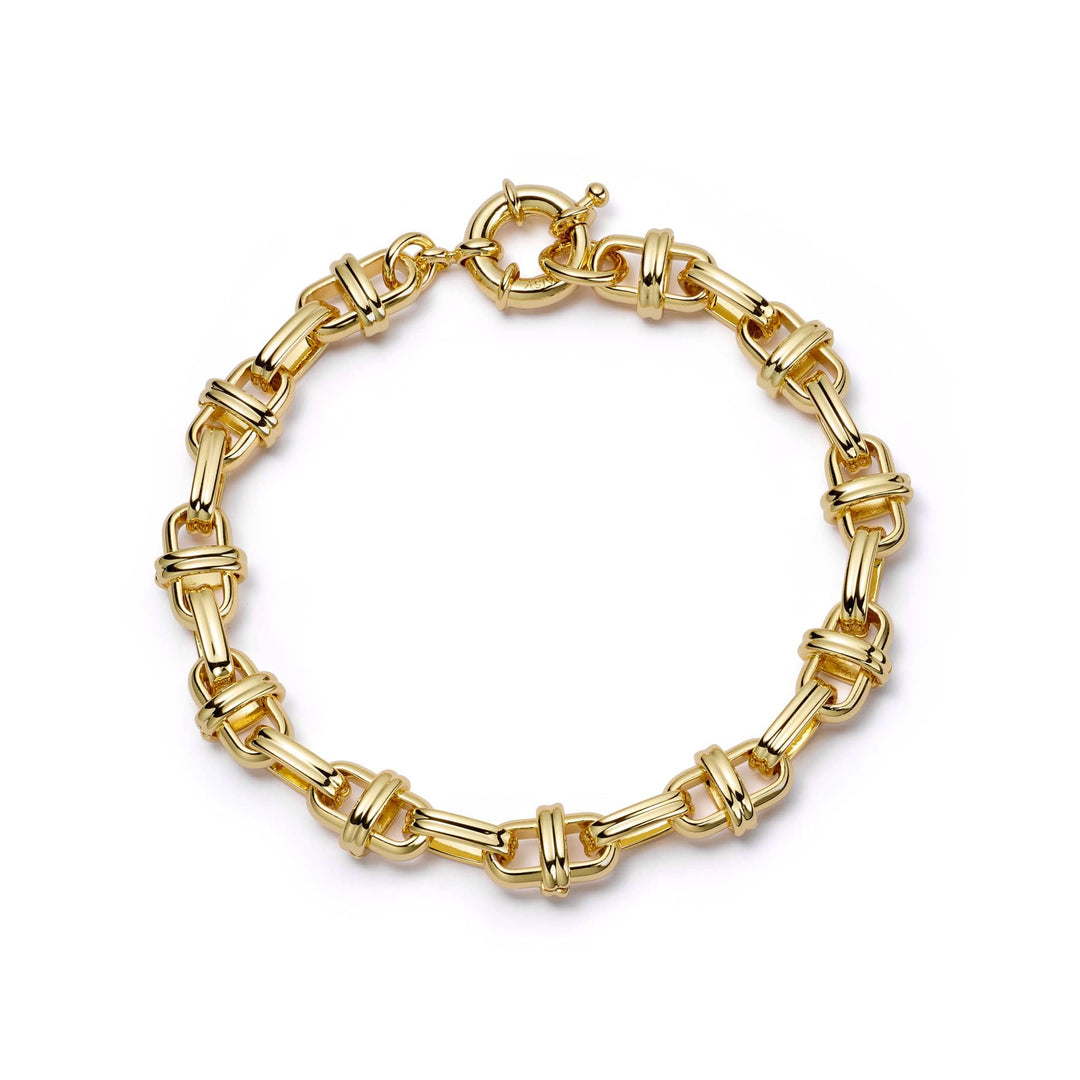 Polly Lock Chunky Chain Bracelet 18ct Gold Plate - Statement Jewellery