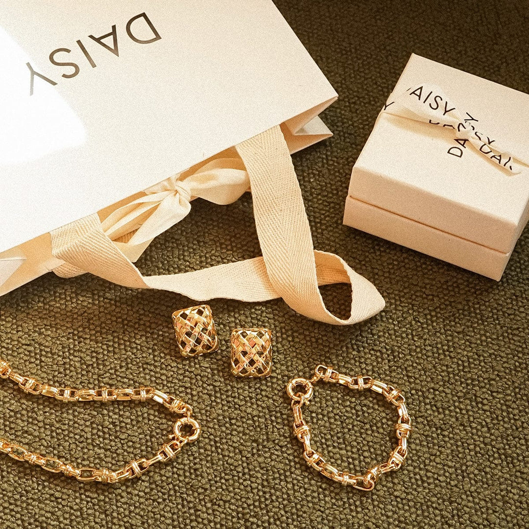 Polly Lock Chunky Chain Bracelet 18ct Gold Plate - Statement Jewellery