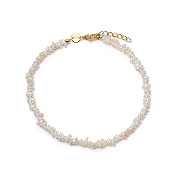 Daisy London Polly Beach Pearl Anklet 18ct Gold Plate