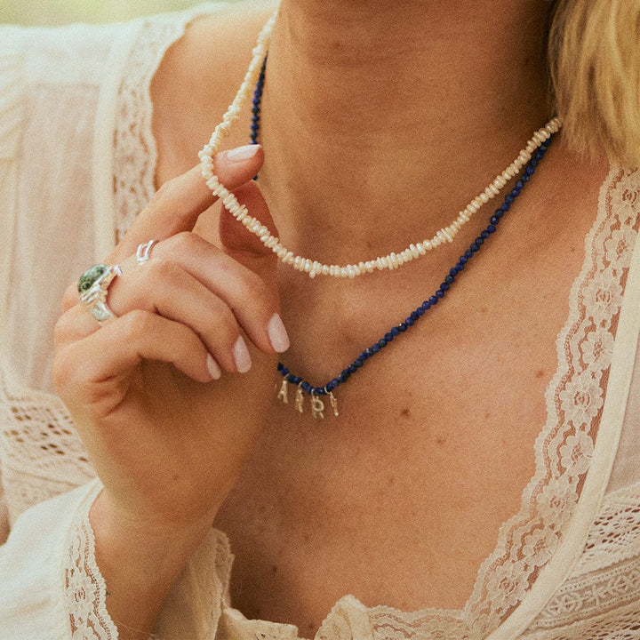 Polly Sayer Beach Pearl T-Bar Necklace: 18ct Gold Plate, Recycled Silver