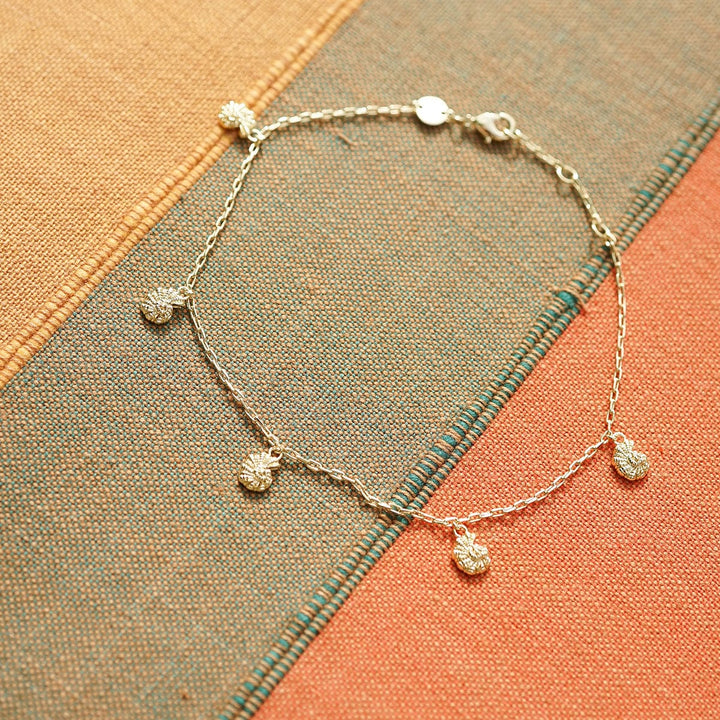 Daisy London Polly Shell Charm Anklet 18ct Gold Plate