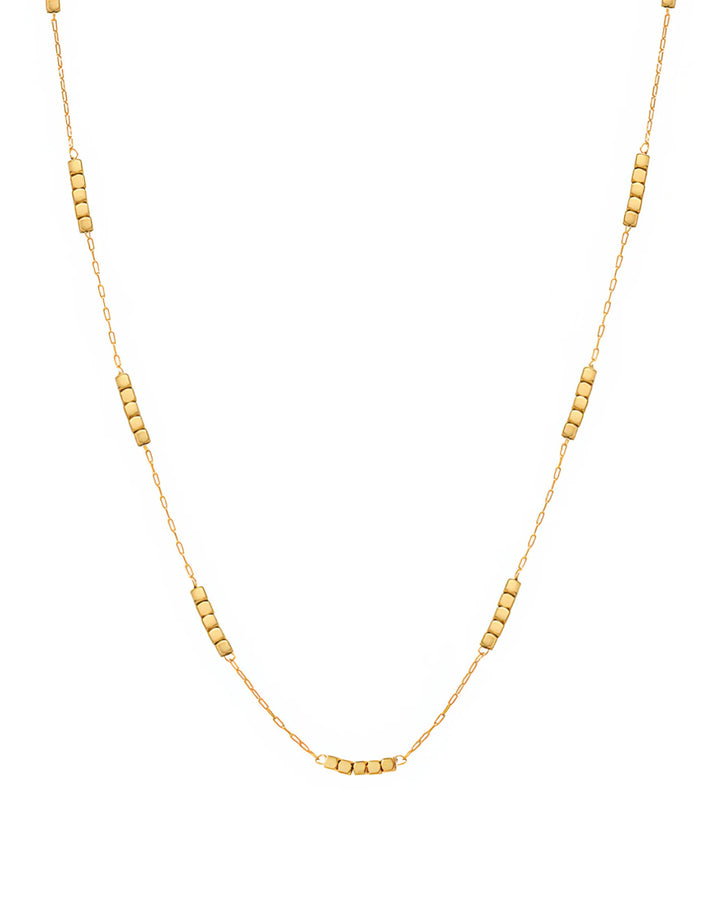 Mococo Essentials Gold Mini Cube Necklace