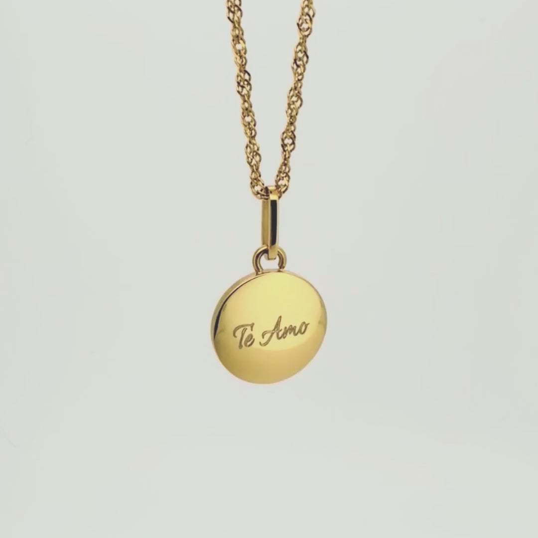 Mococo Personalised Gold Engraveable Circle Necklace