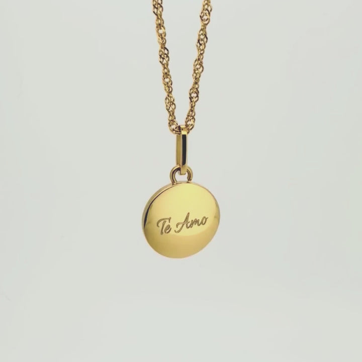 Mococo Personalised Gold Engraveable Circle Necklace