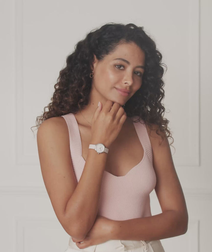 Olivia Burton Silver Ultra Slim Honeycomb Primrose Dial Watch
