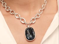 UNOde50 Silver Short Necklace And Crystal