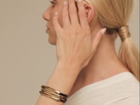 UNOde50 Brown Leather Three Strand Bracelet With Sterling Silver/Gold-Plated Details