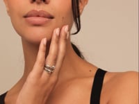 UNOde50 Silver/Gold Plated Open Ring With 2 Nail Heads