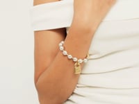 UNOde50 Beat Beaded Bracelet with Padlock Silver and Gold