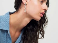 UNOde50 Long Earrings with 3 Starfishes Sterling Silver