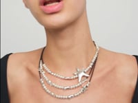 UNOde50 Arcadia Multi-strand Leather Necklace with Starfish Silver