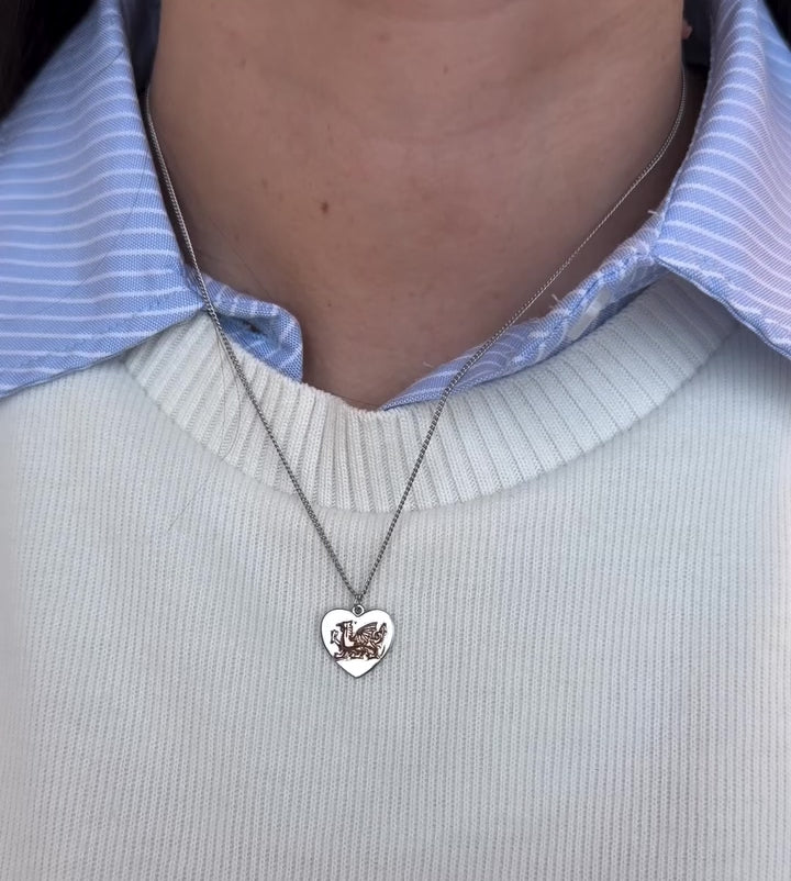 Ola Silver and Rose Gold Heart Dragon Bracelet