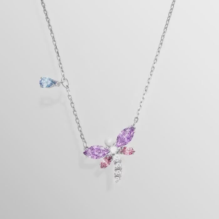 Swarovski Ariana Grande Dragonfly Pendant Multicoloured Rhodium Plated