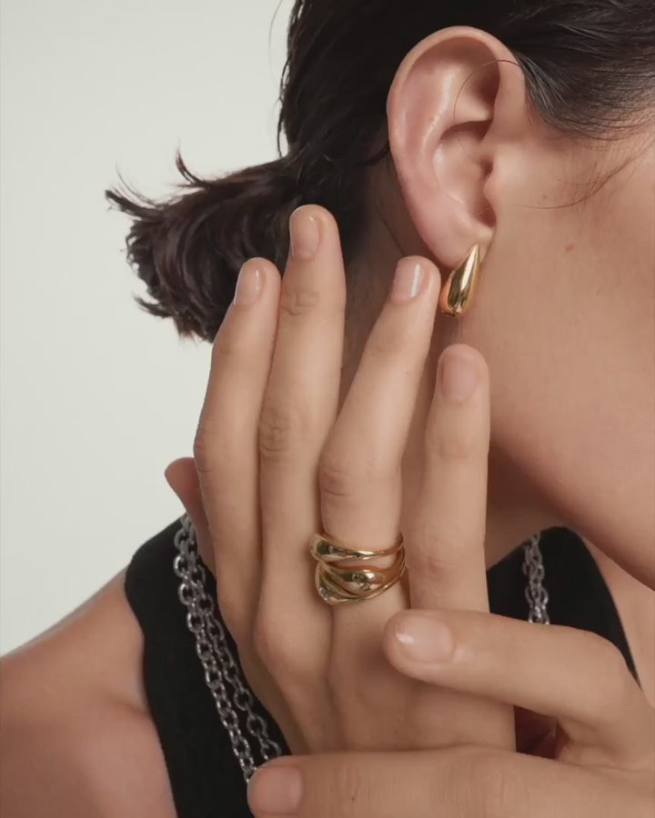 PDPAOLA Gold Large Sugar Earrings