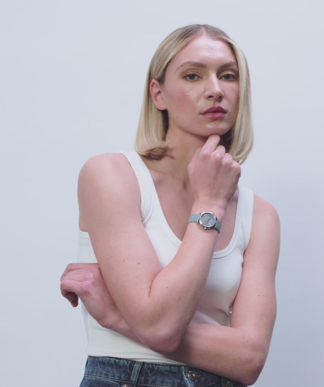 Olivia Burton Blue Classic Bee Leather Watch