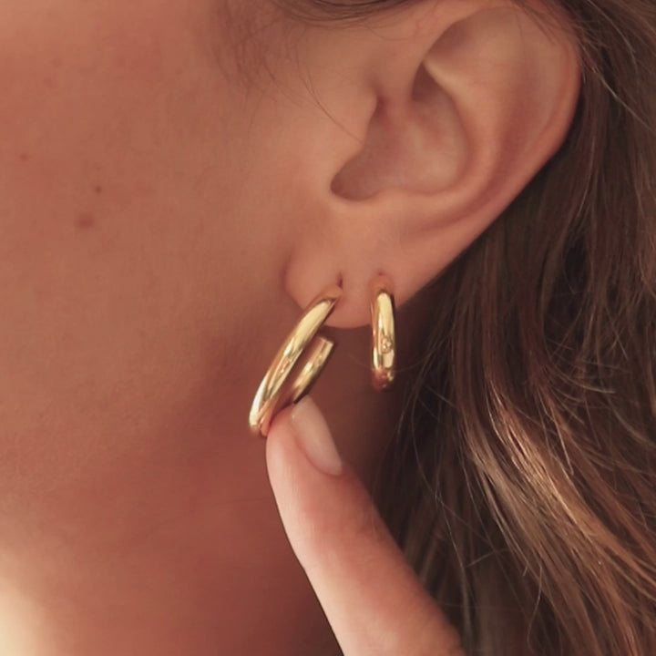 Daisy London 18ct Gold Maxi Bold Hoop Earrings