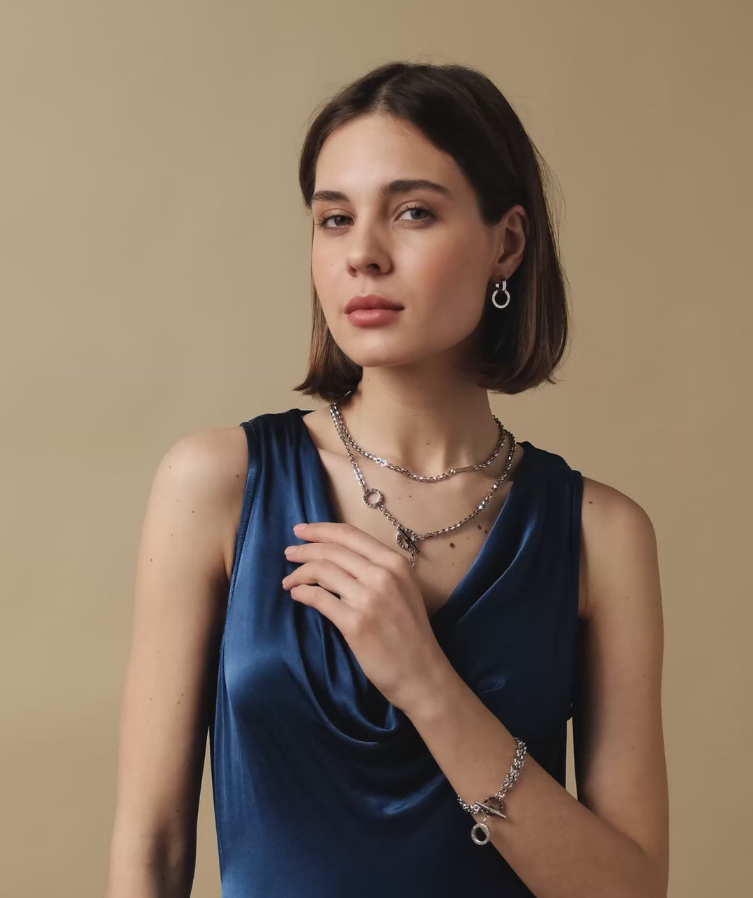 Olivia Burton Silver Honeycomb Toggle Bracelet