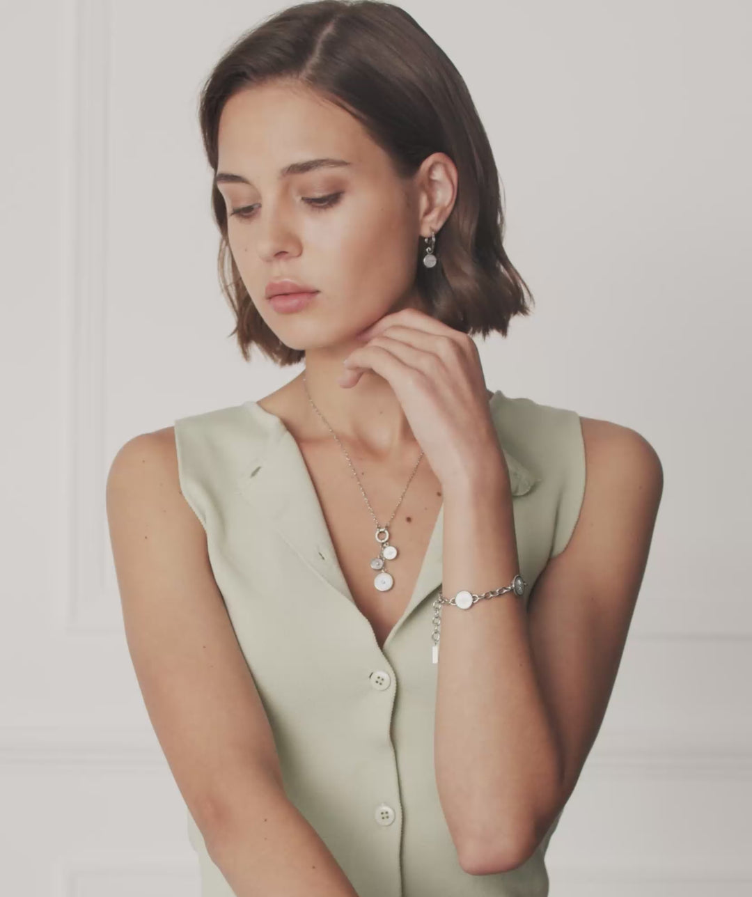 Olivia Burton Silver North Star and Bee Charm Bracelet