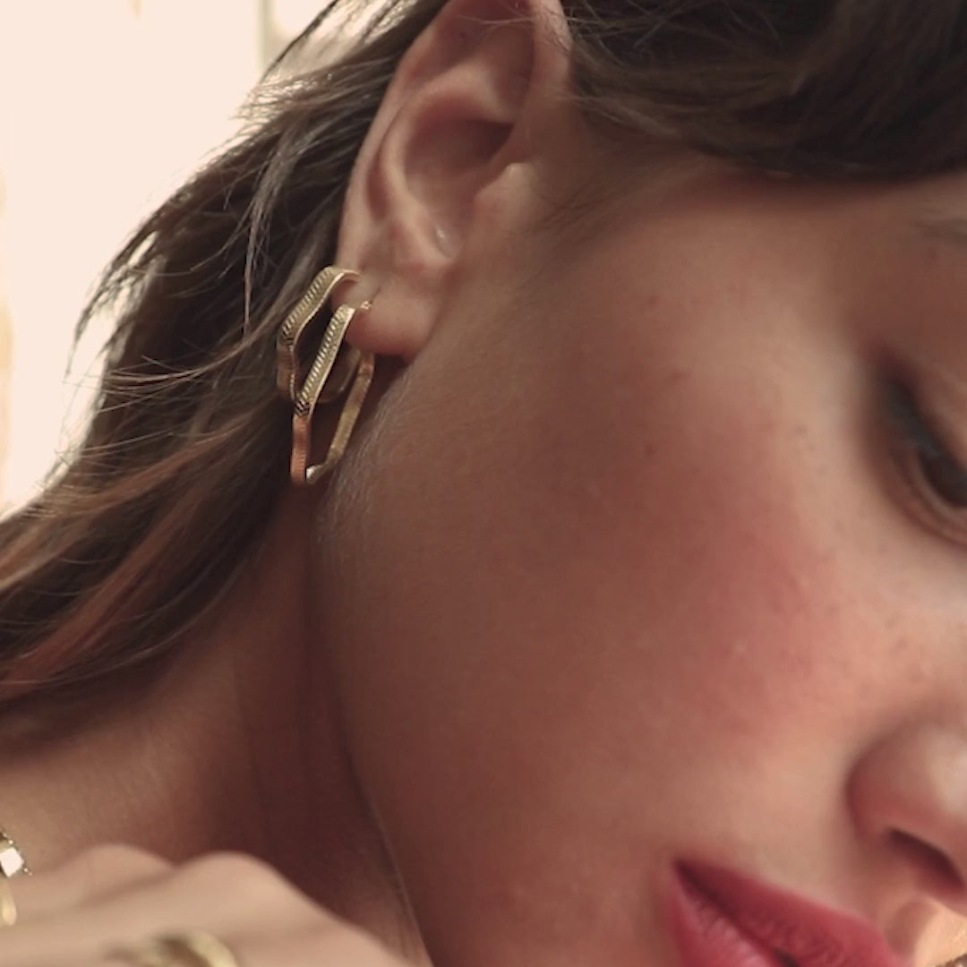Daisy London Gold Maxi Wavy Hoop Earrings