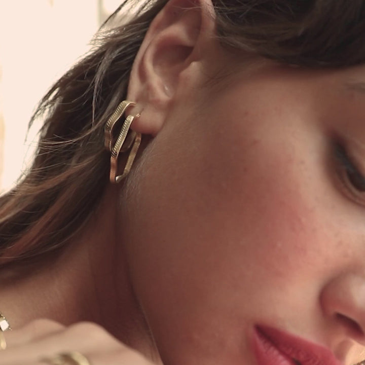 Daisy London Gold Maxi Wavy Hoop Earrings