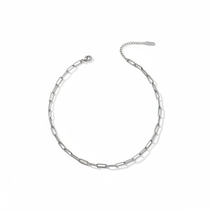 Mococo Silver Paperclip Charm Necklace